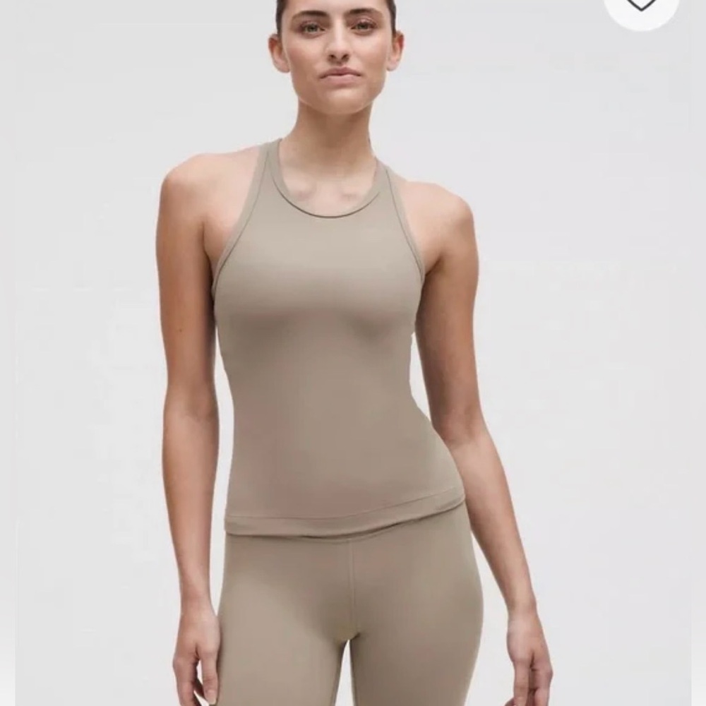 Lululemon Align Waist Length Racerback Tank Sheer Oak Size 4